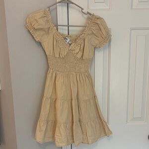 Princess Polly Beige Tiered Mini Dress with Ruffle Detail